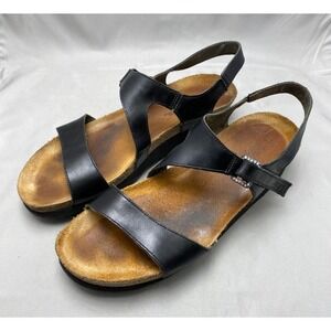 NAOT Women's Sandal US 10 EU 41 Pamela Black Leather Jeweled Ankle Strap Israel